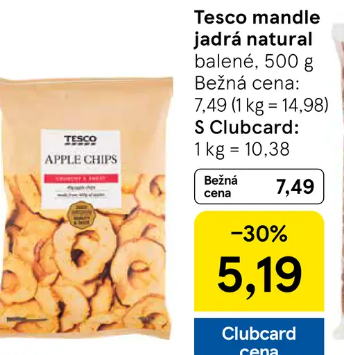 Tesco jablkové čipsy