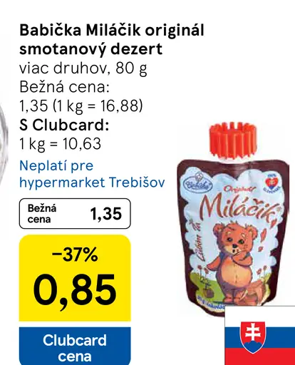 Babička Miláčik originál smotanový dezert