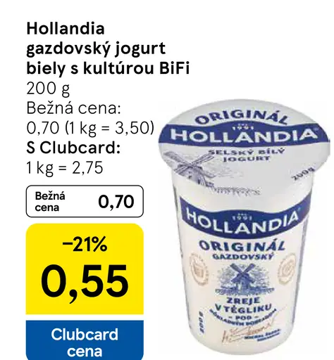 Hollandia Bio jogurt gazdovský biely s kultúrou BiFi