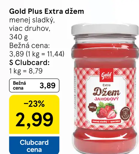 Gold Plus Extra džem menej sladký