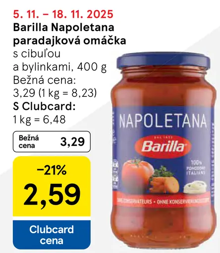 Barilla Napoletana paradajková omáčka s cibuľou a bylinkami