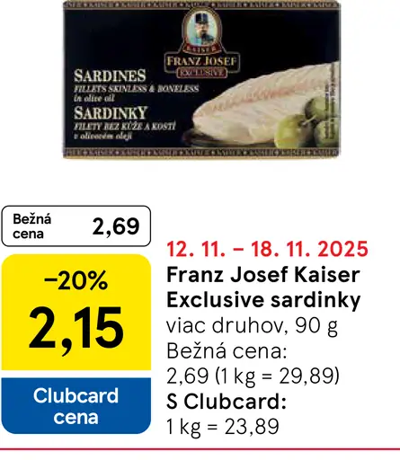 Franz Josef Kaiser sardinky