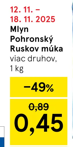 Mlyn Pohronský Ruskov Špaldová múka celozrnná