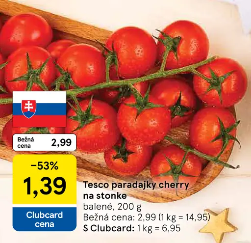 Tesco paradajky cherry na stonke