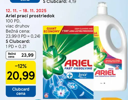 Ariel prací prostriedok