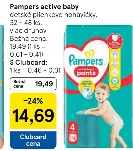 Pampers active baby detské plienkové nohavičky