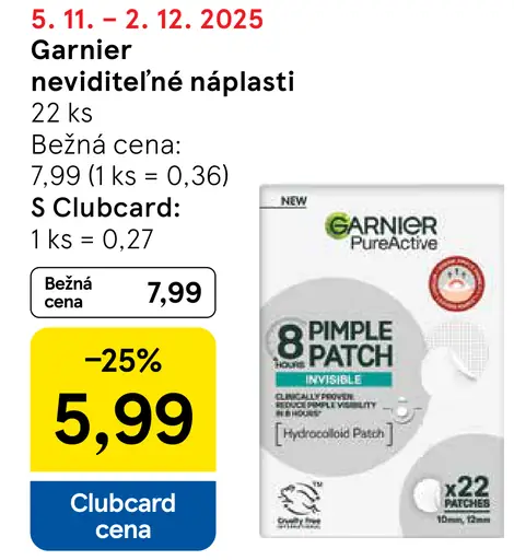 Garnier neviditeľné náplasti