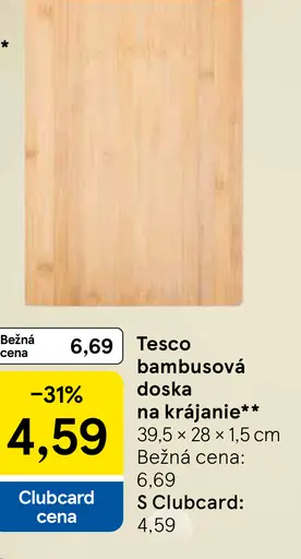 Tesco bambusová doska na krájanie