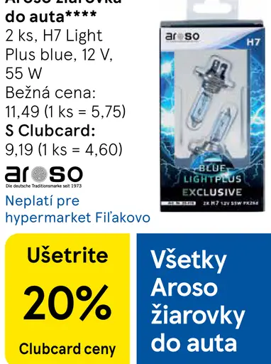 Aroso žiarovka do auta