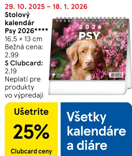 Stolový kalendár Psy 2026