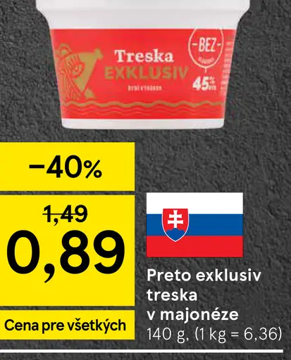 Trešo exkluziv treska v majonéze