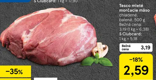 Tesco mleté morčacie mäso