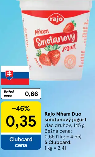 Rajo Mňam Duo smotanový jogurt