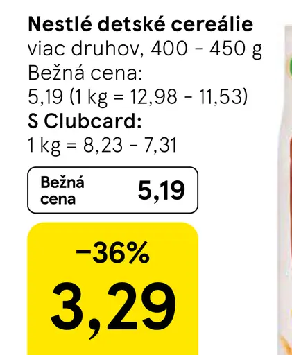Nestlé detské cereálie