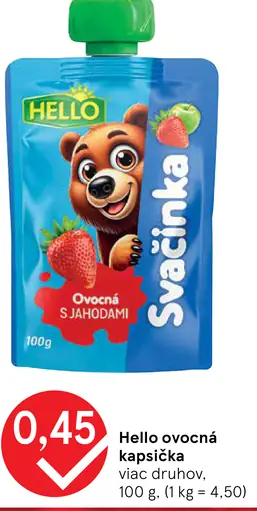 Hello ovocná kapsička ovocná s jahodami