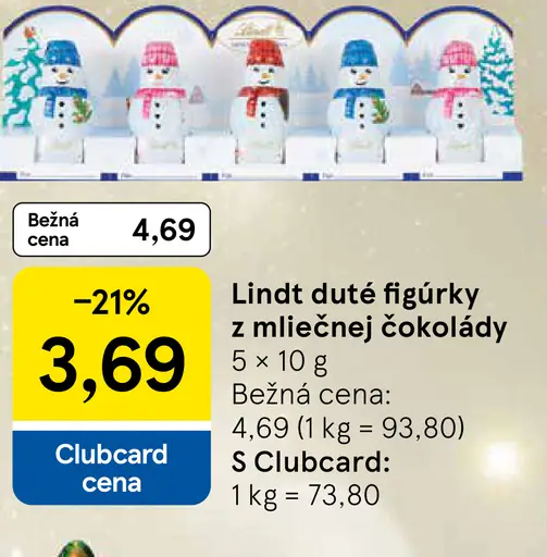 Lindt duté figúrky z mliečnej čokolády