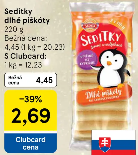 Sedity dlhé piškóty