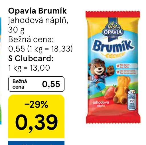 Opavia Brumík jahodová náplň