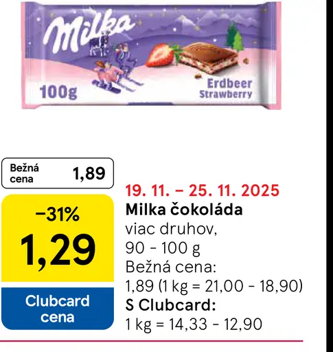 Milka Mliečna čokoláda