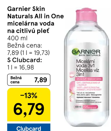 Garnier Skin Naturals All in One micelárna voda pre citlivú pleť