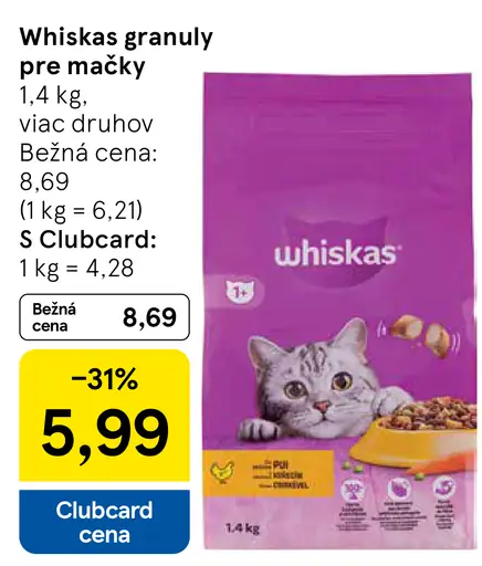 Whiskas granuly pre mačky