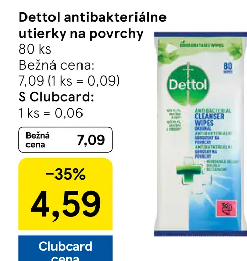 Dettol Antibakteriálne obrúsky na povrchy