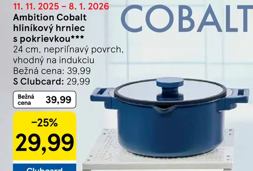 Ambition Cobalt hliníkový hrniec s pokrievkou