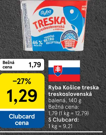 Ryba Košice treska treskoslovenská