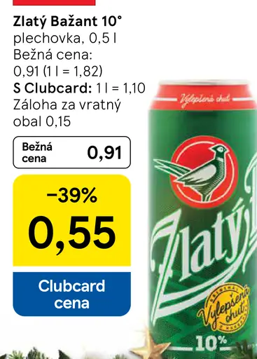 Zlatý Bažant 10° plechovka