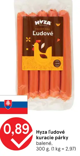 Hyza ľudové kuracie párky