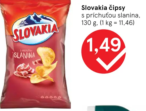 Slovakia čipsy s príchuťou slanina