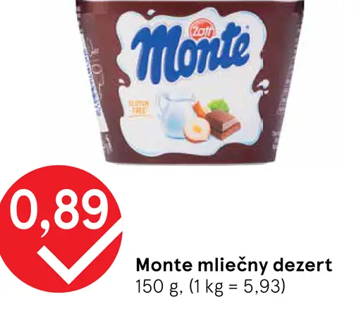 Monte mliečny dezert