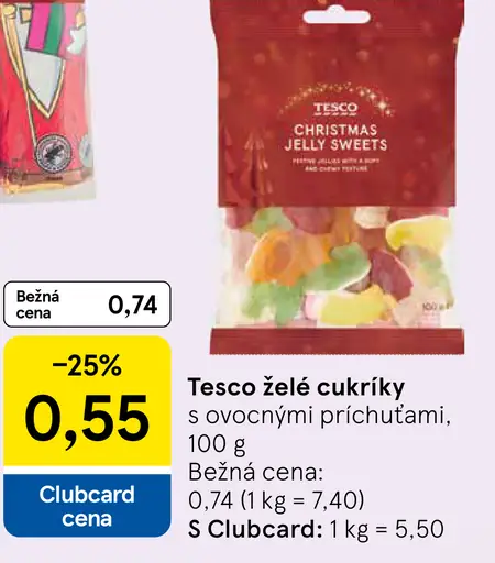 Tesco kyslé želé cukríky s ovocnými príchuťami