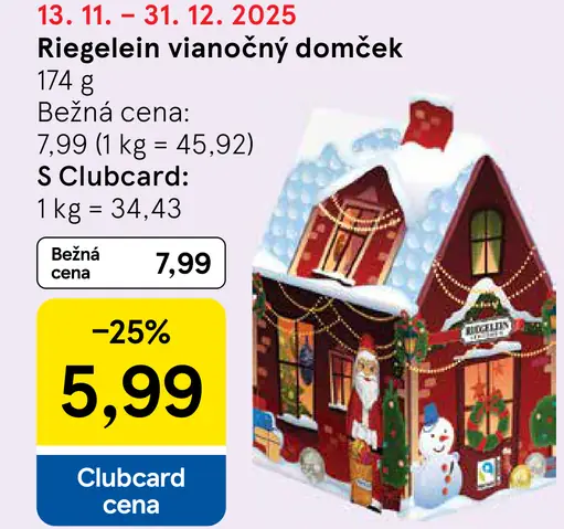 Riegelein vianočný domček