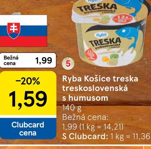 Ryba Košice treska treskoslovenská s humusom