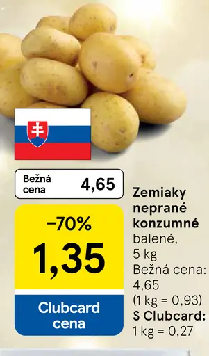 Zemiaky neprané konzumné