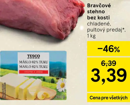 Tesco maslo 82% tuku