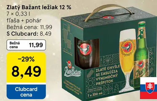 Zlatý Bažant ležiak 12 % plechovka