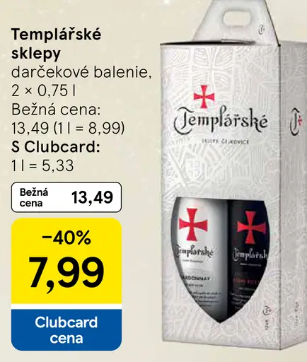 Templárske sklepy darčekové balenie