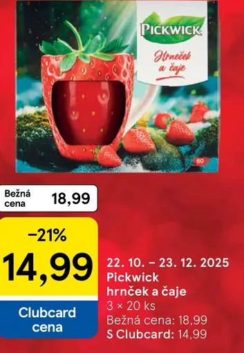 Pickwick hrnček a čaje