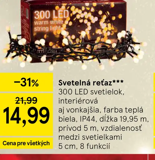 Svetelná reťaz 300 LED