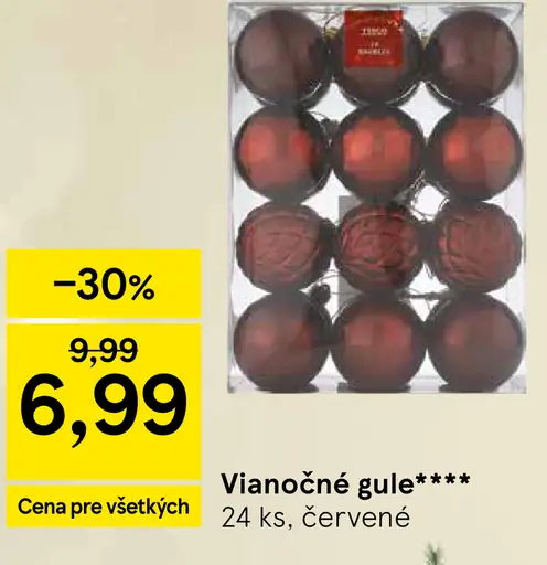 Vianočné gule červené
