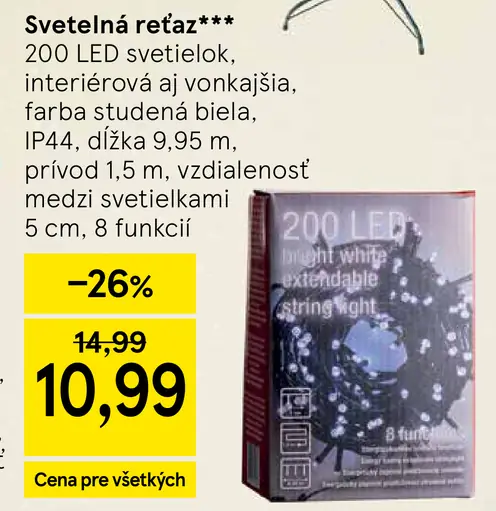 Svetelná reťaz 200 LED