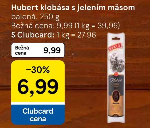 Hubert klobása s jelením mä­som