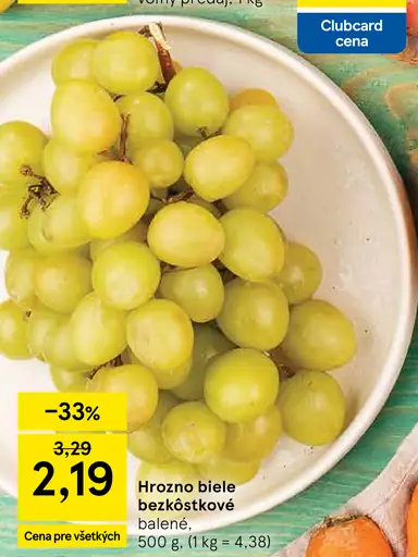 Hrozno biele bezjadierkové