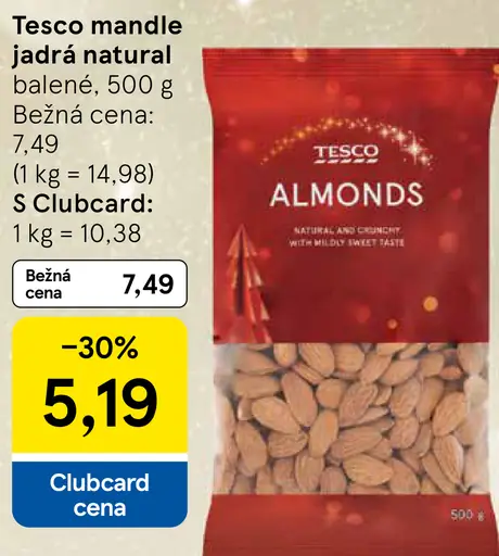 Tesco mandle jadrá natural