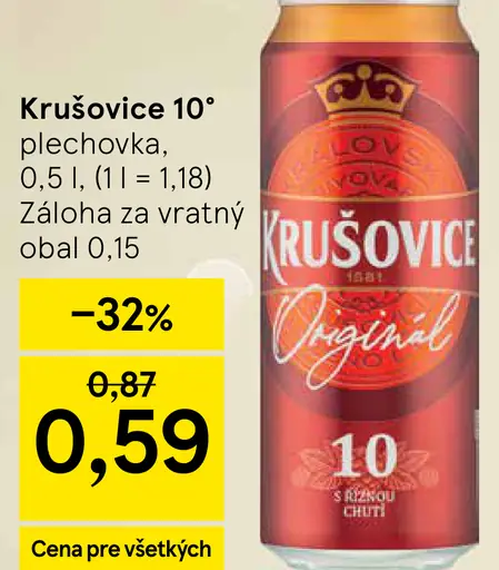 Krušovice 10° plechovka