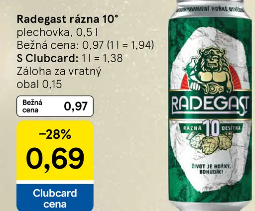 Radegast 10° plechovka