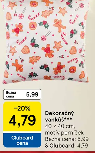 Dekoračný vankúš motív perníček