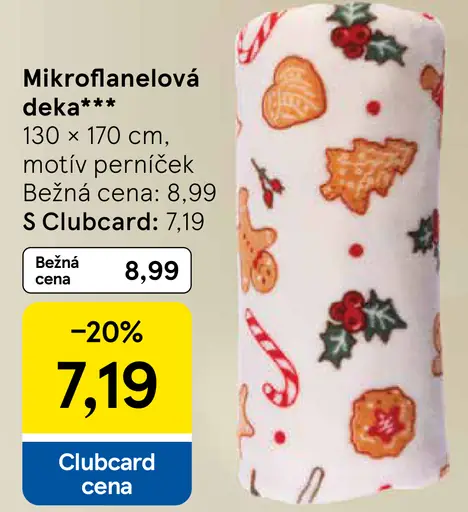Mikroflanelová deka motív perníček